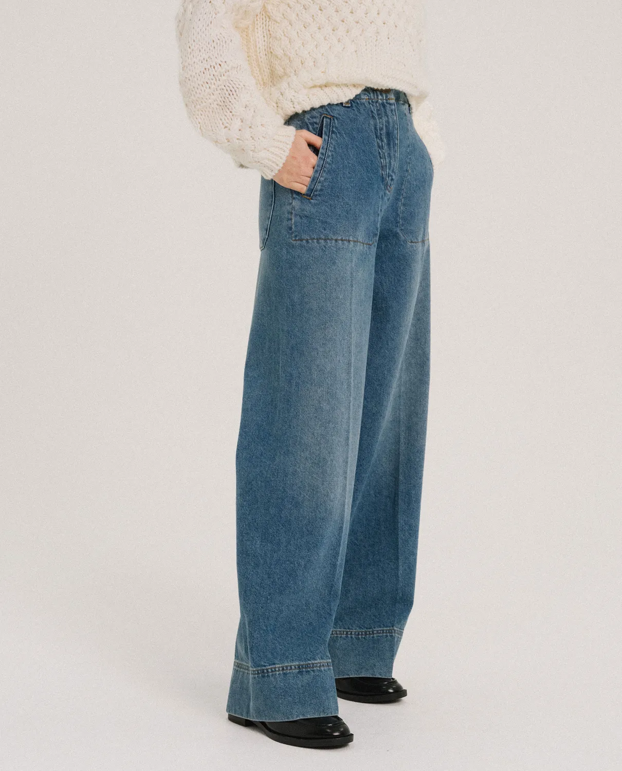 TINSELS FESTON jean LA VAGUE taille haute coton