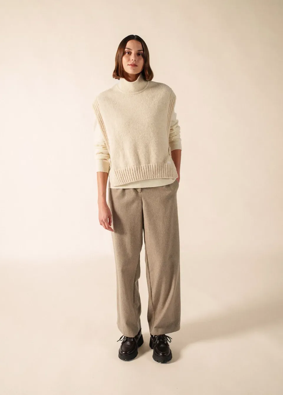Saint James Ciboure plastron laine écume T1-T2