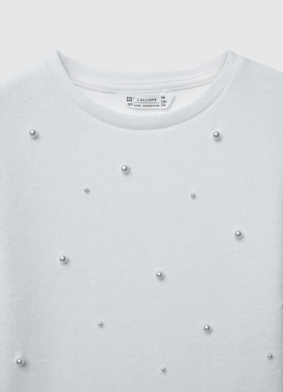 Calliope pull fille perles col rond