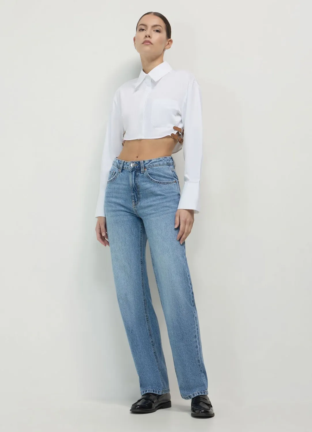 Calliope chemise crop boucles femme manches longues
