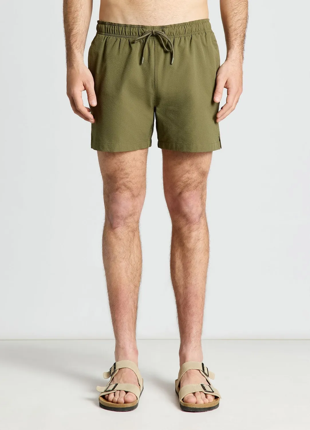 Calliope Bermuda uni Short de bain homme seersucker