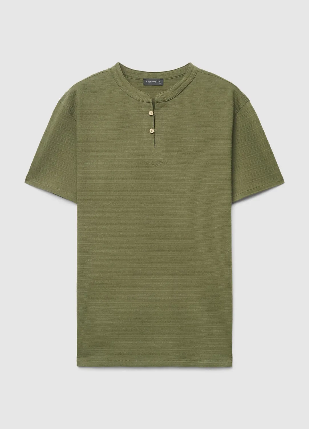 Calliope t-shirt homme col tunisien micro-rayé