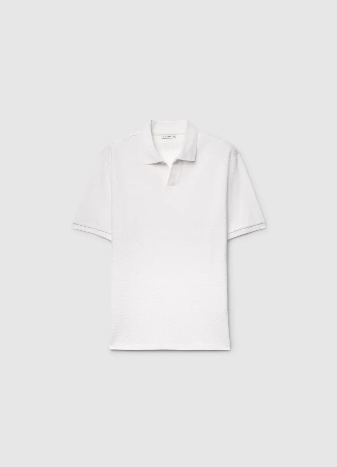 Calliope polo homme uni col V manches courtes regular