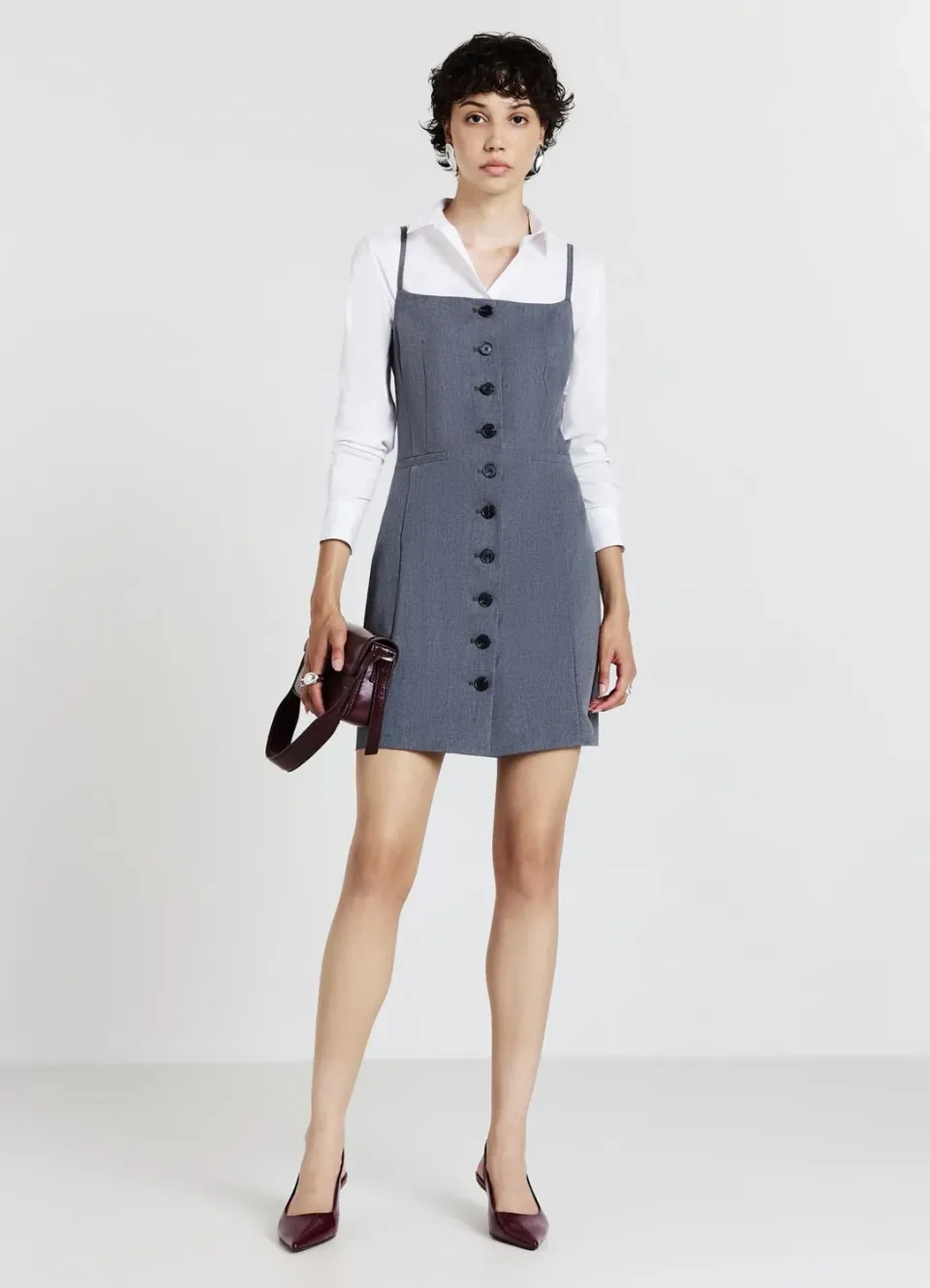 Calliope Tubino robe courte femme boutons bretelles