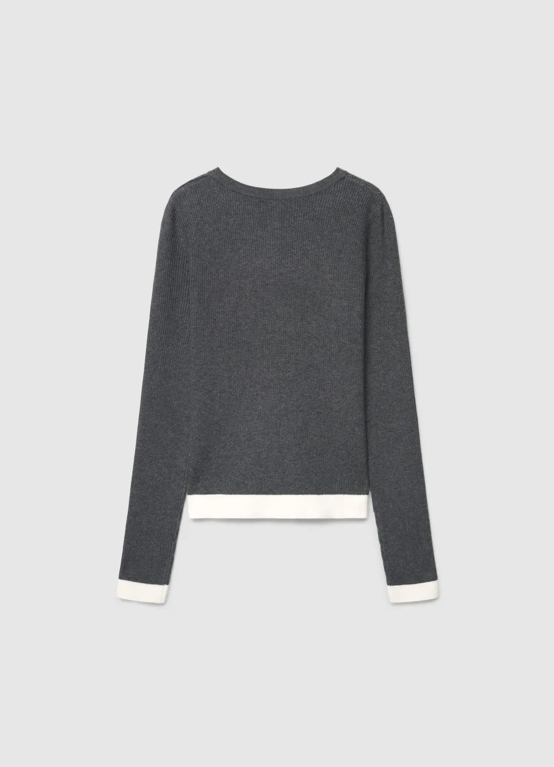 Calliope cardigan côtelé femme bicolore à boutons