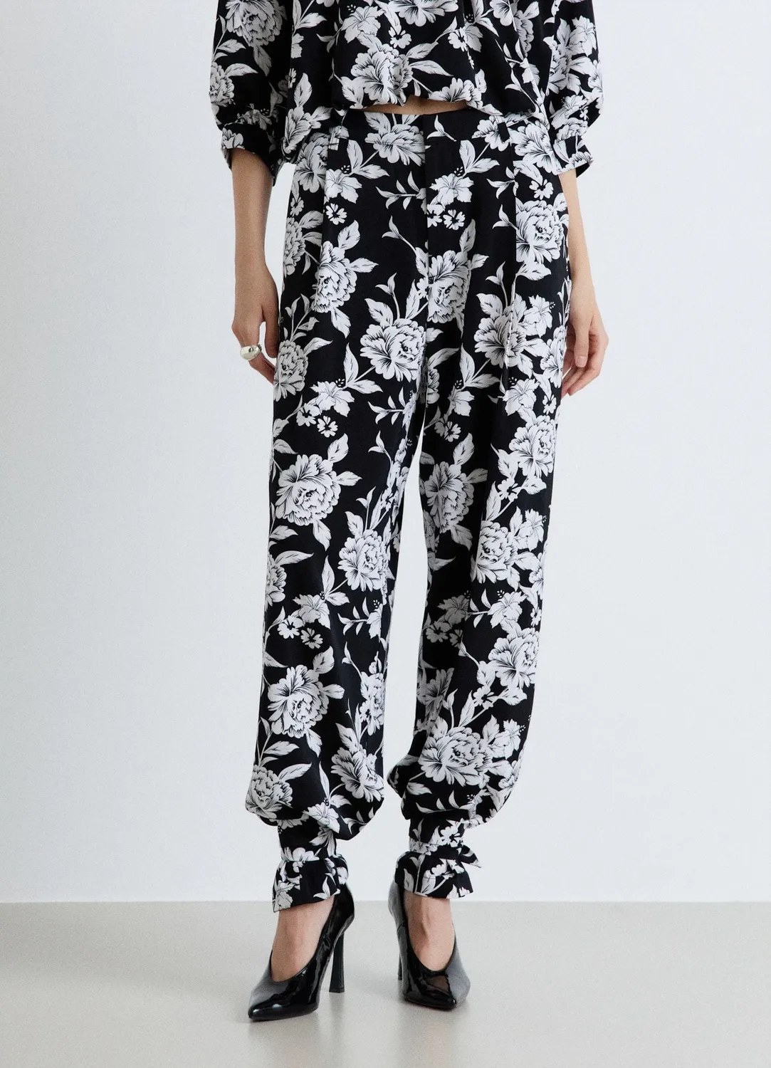 Calliope palazzo fleurs pantalon femme large
