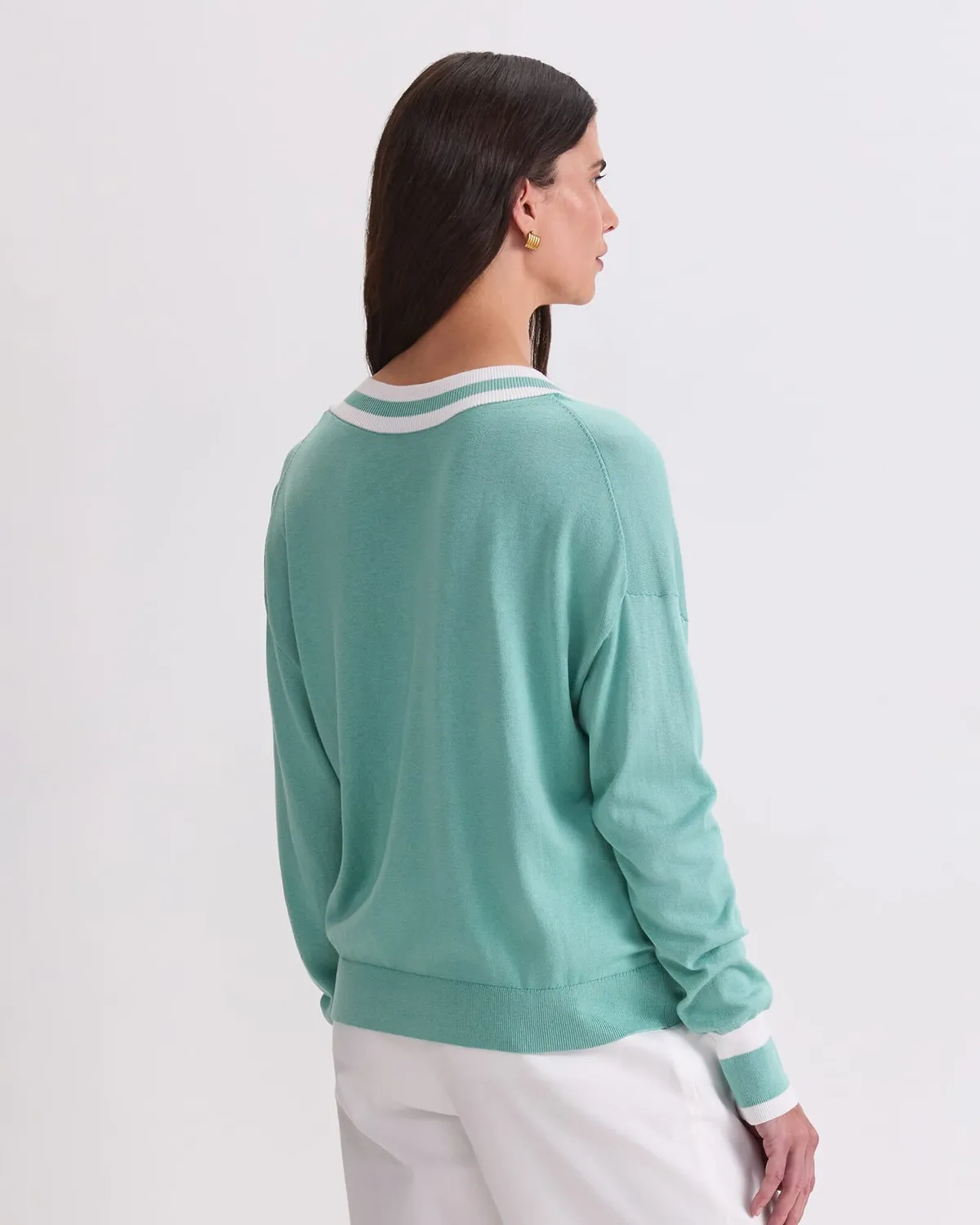 Sportscraft Alphine pull col V soie femme