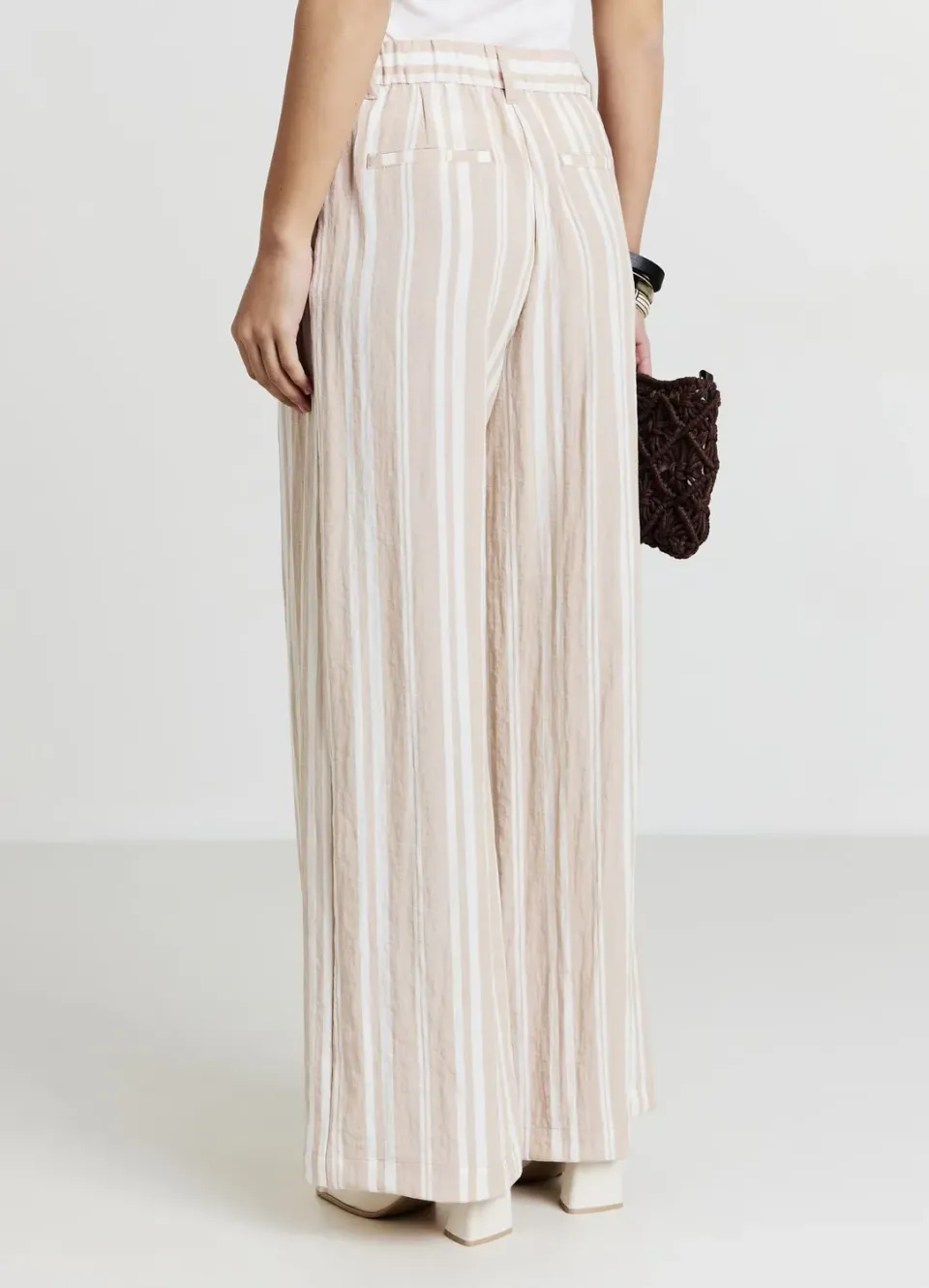 Calliope pantalon palazzo femme rayé regular