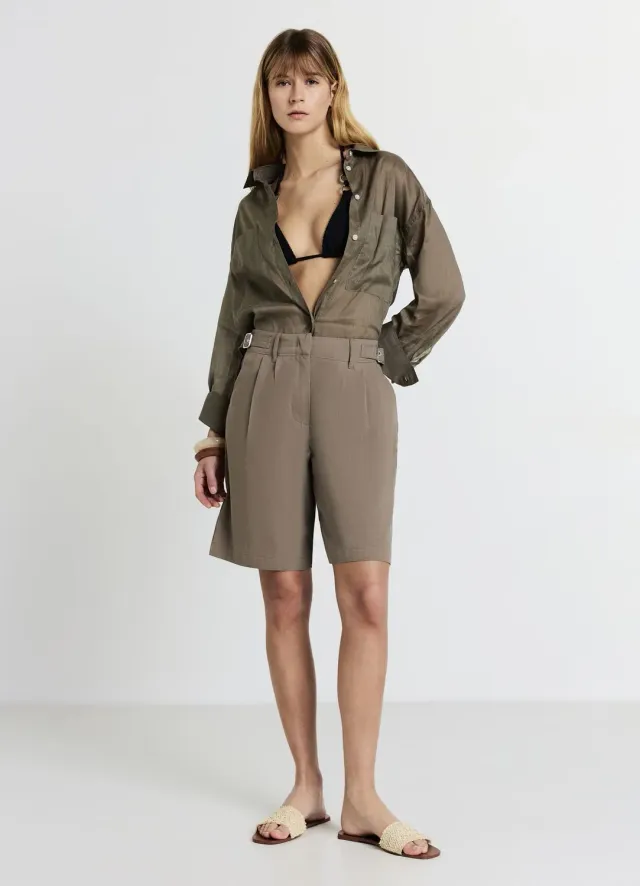 Calliope Bermuda short femme boucles coupe regular