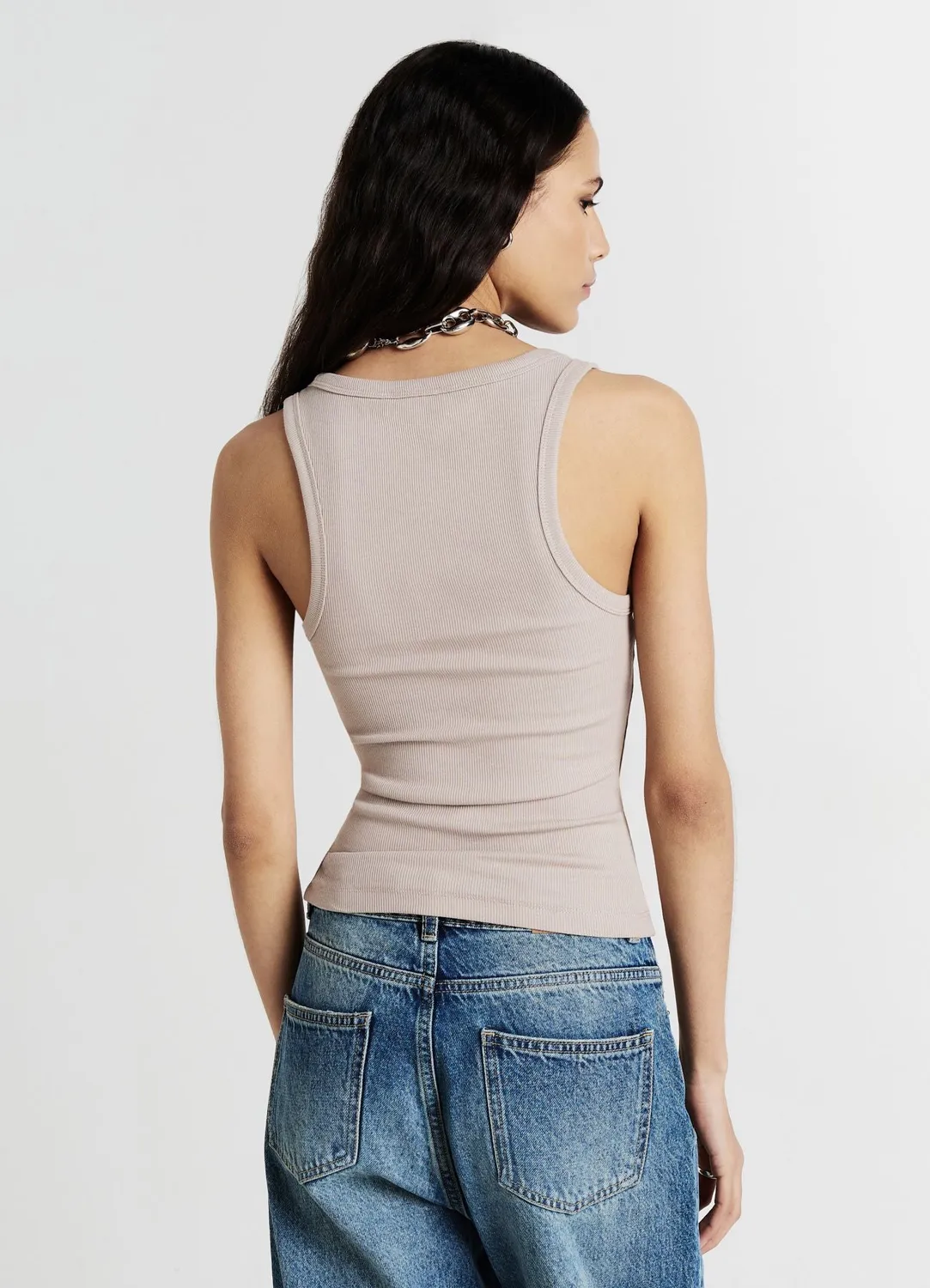 Calliope Top col large femme coton côtelé