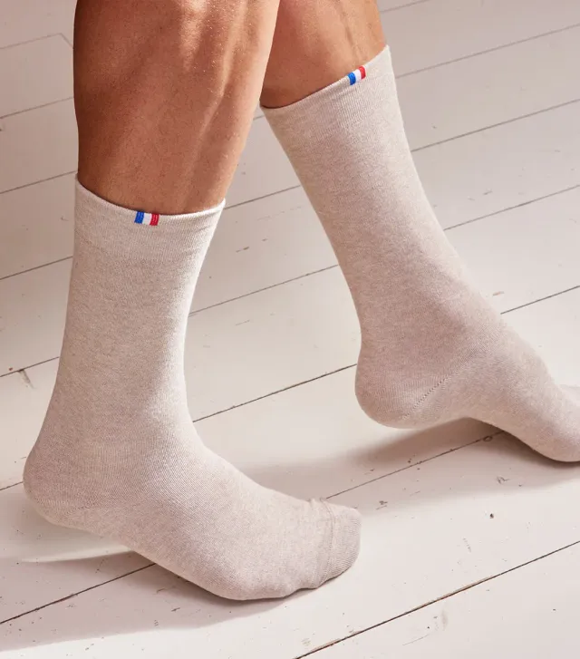 Cocorico Chaussettes Homme Beige 41/46 coton