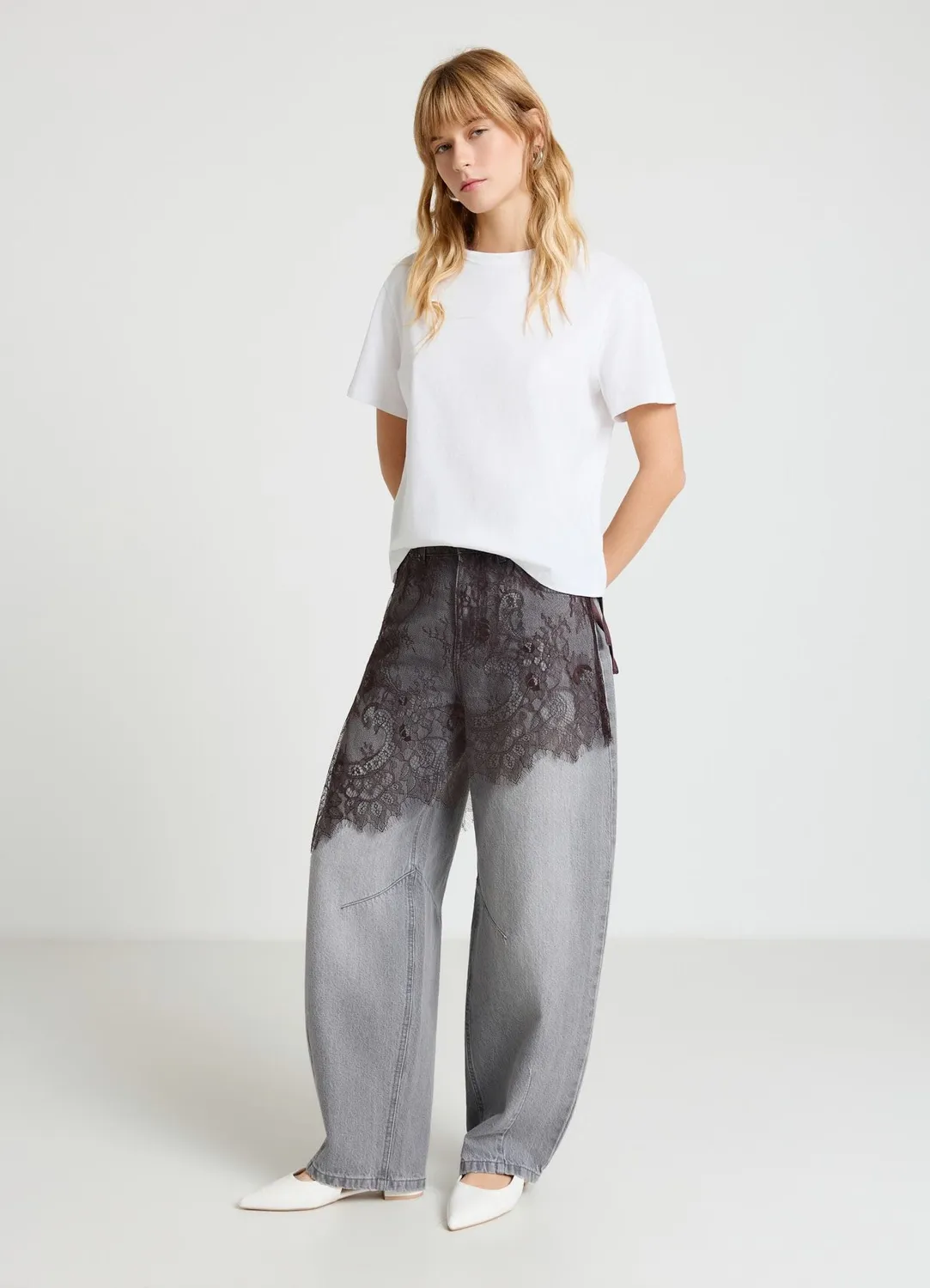 Calliope jean balloon femme taille haute coton