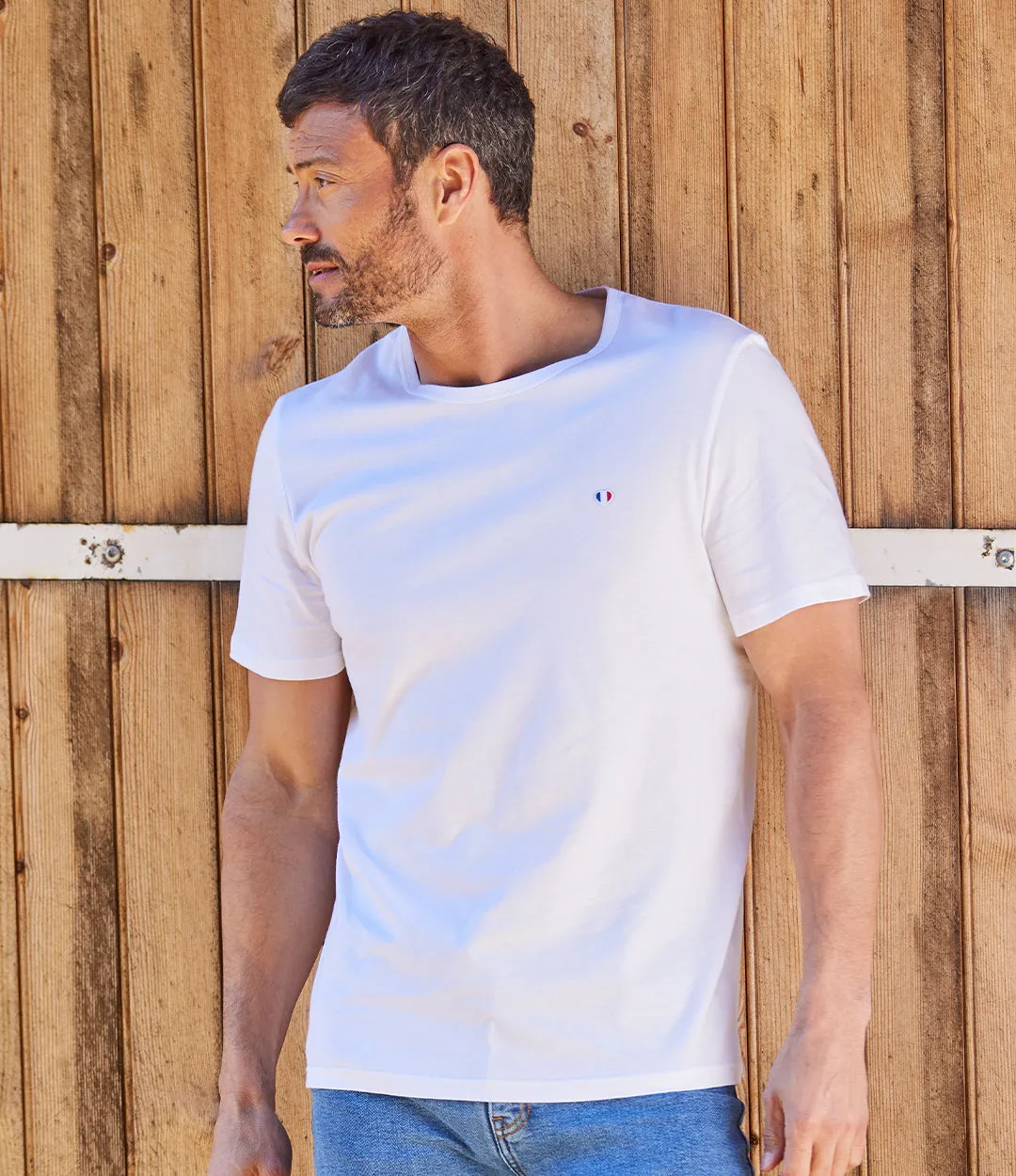 Cocorico Iconique T-shirt Homme Blanc 100% Coton