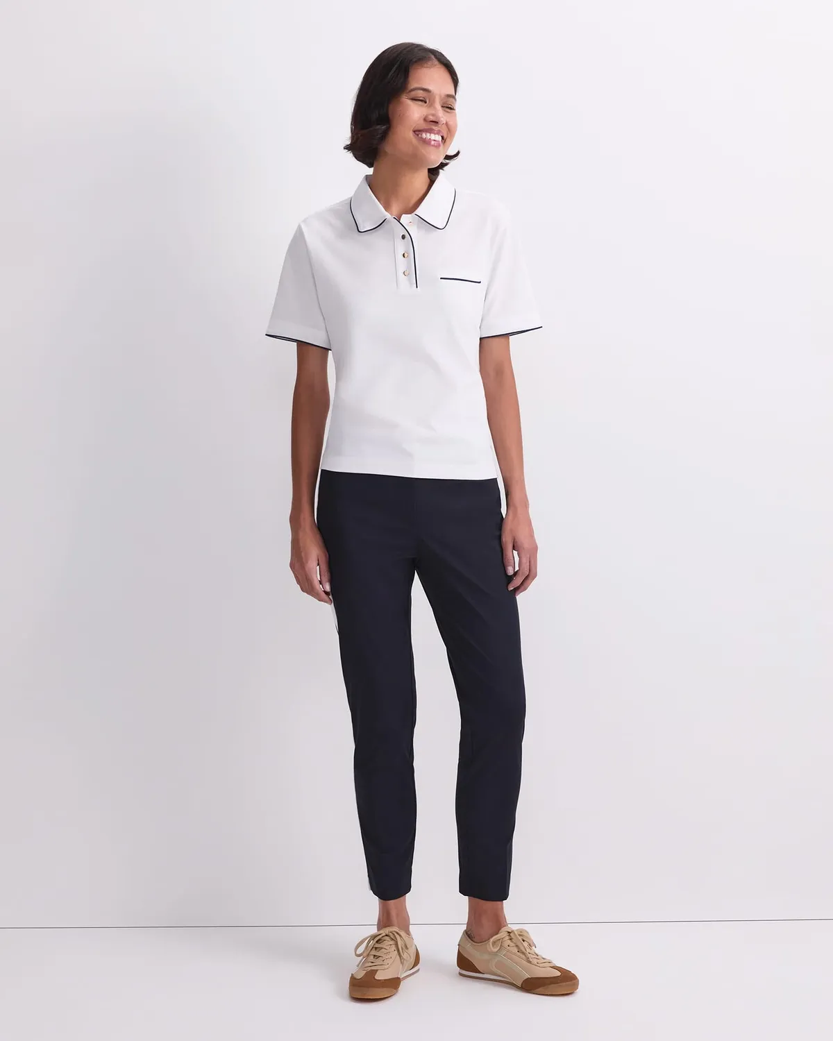 Sportscraft Tara Tipped polo piqué coton femme classique