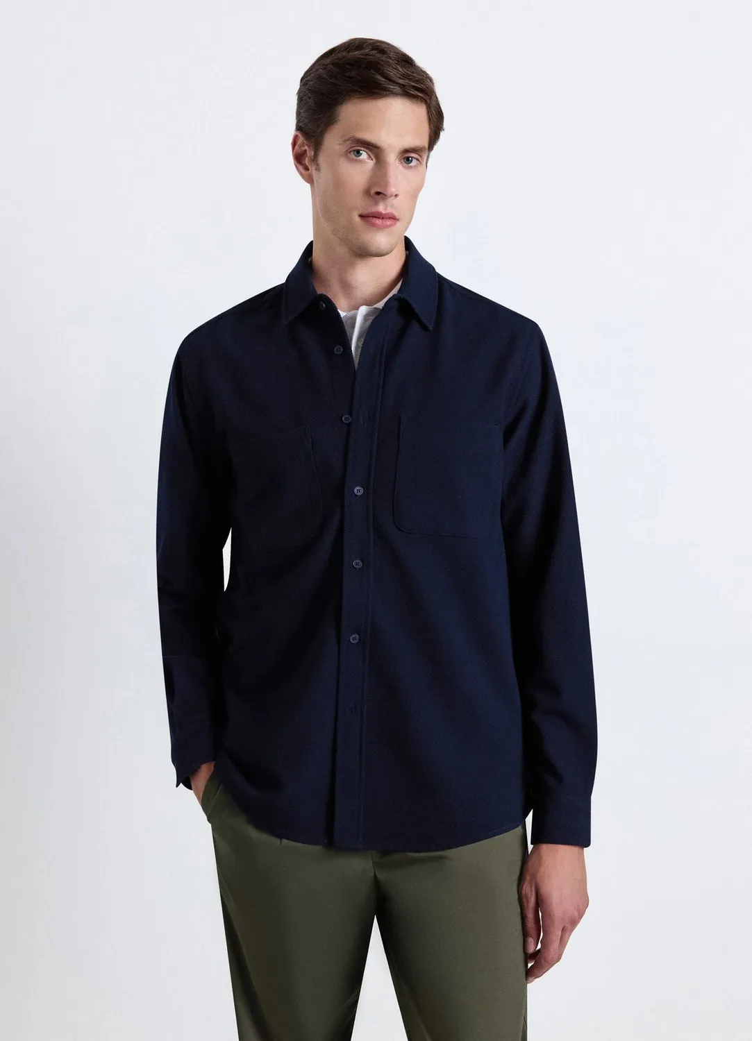 Calliope chemise homme manches longues poches unie
