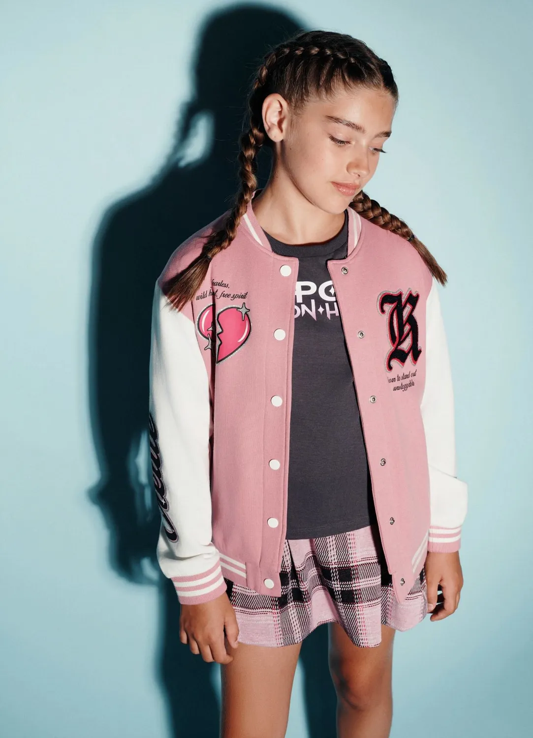 Calliope varsity blouson fille boutons pression