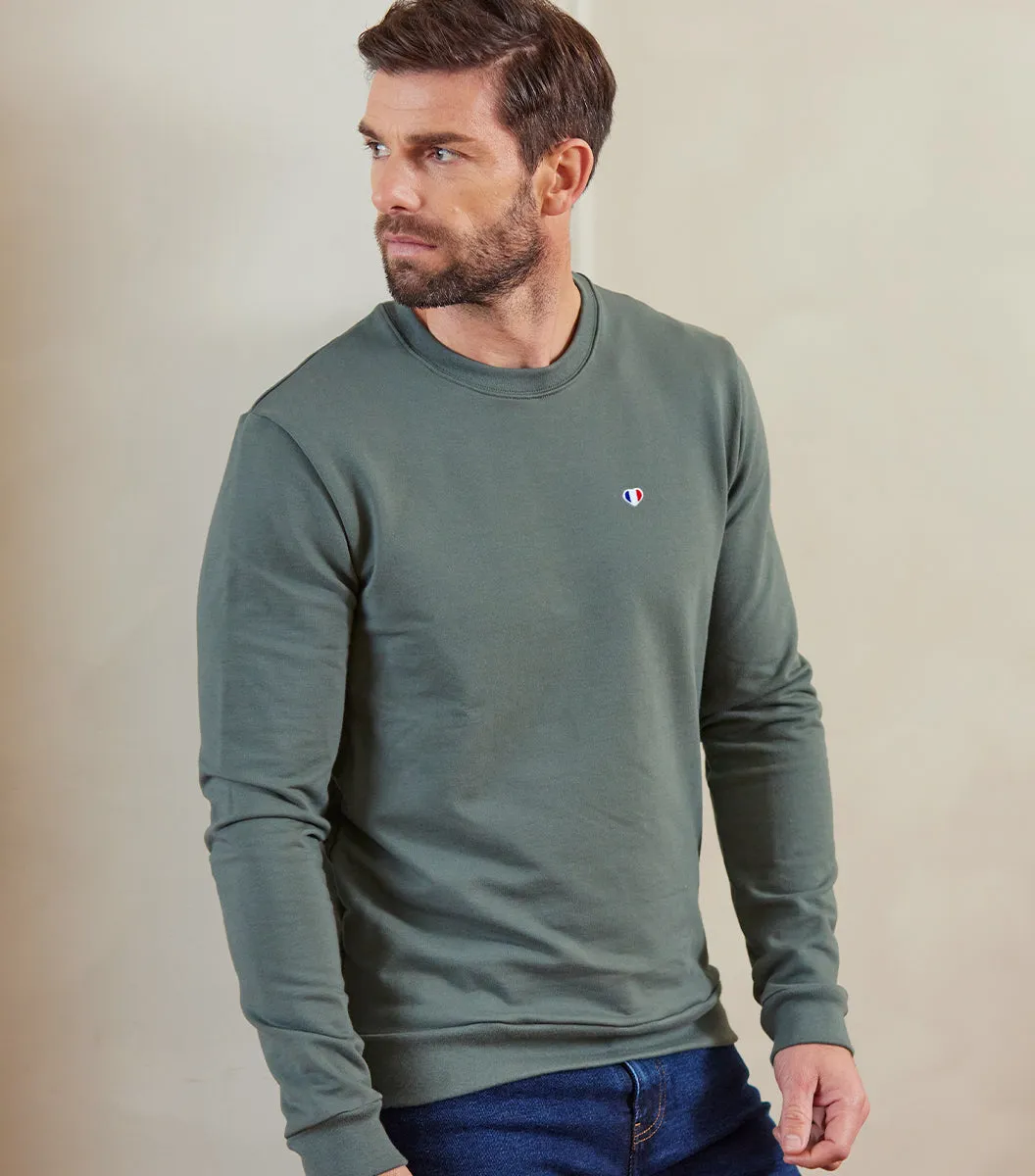 Cocorico Iconique sweat homme sauge coton