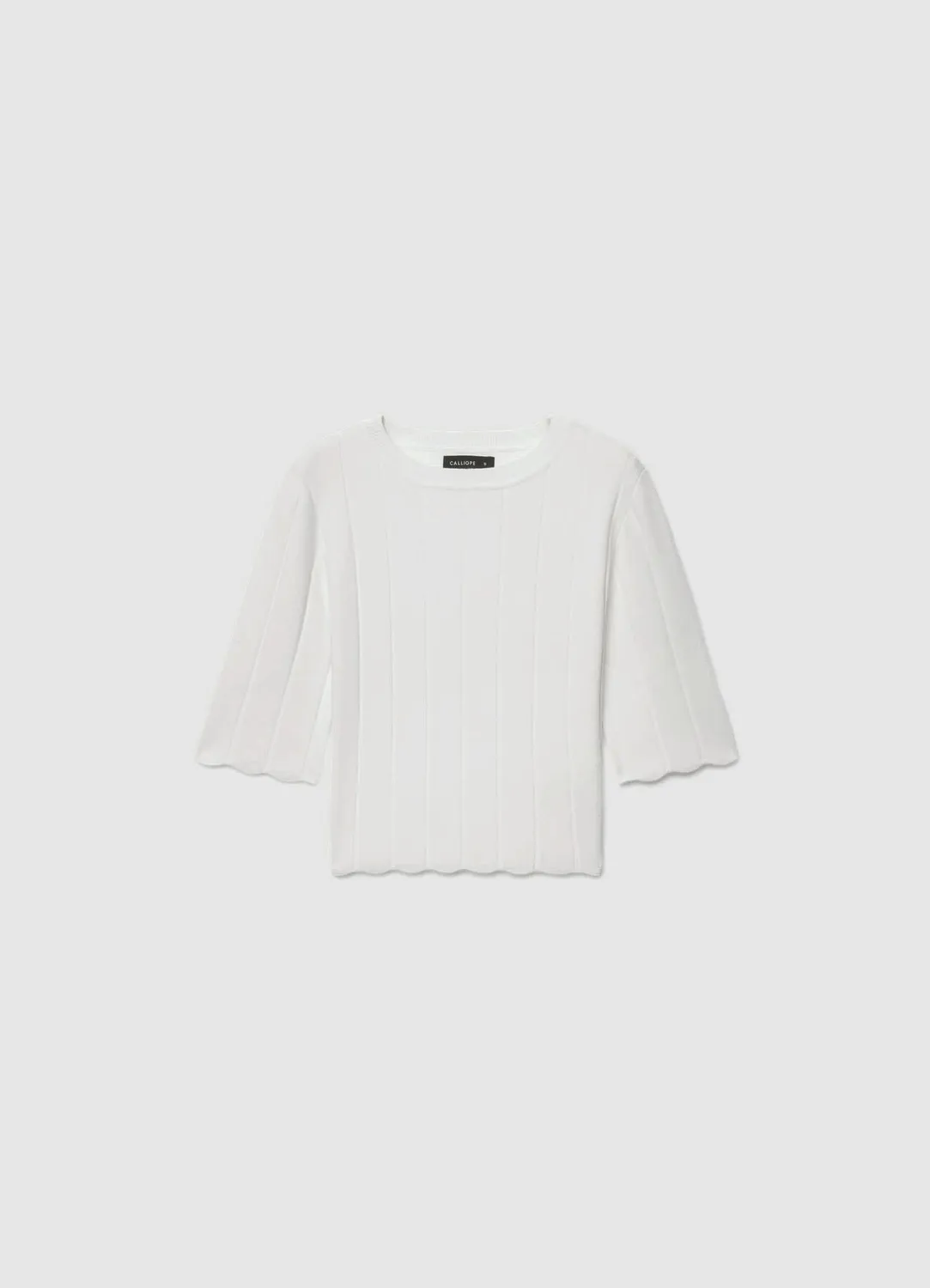 Calliope t-shirt côtes bords ondulés femme 3/4