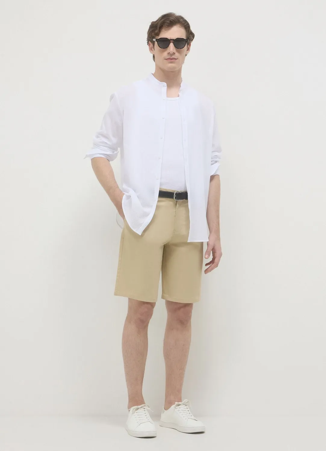 Calliope short chino homme coton uni