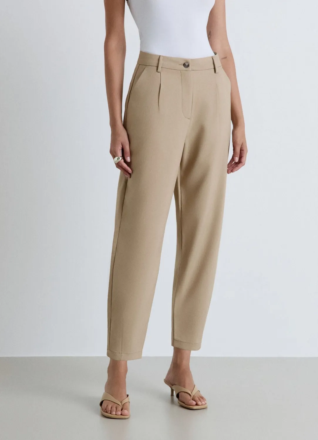 Calliope pantalon femme balloon uni taille haute