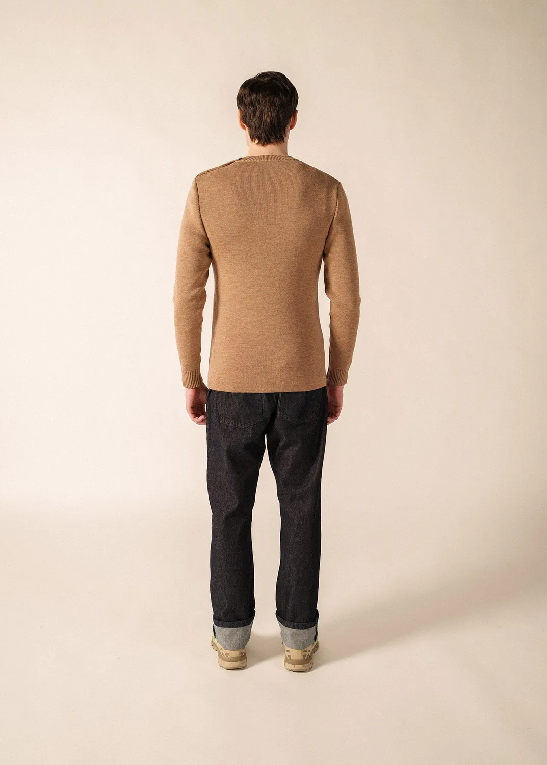 Saint James Rochefort pull marin beige foncé laine