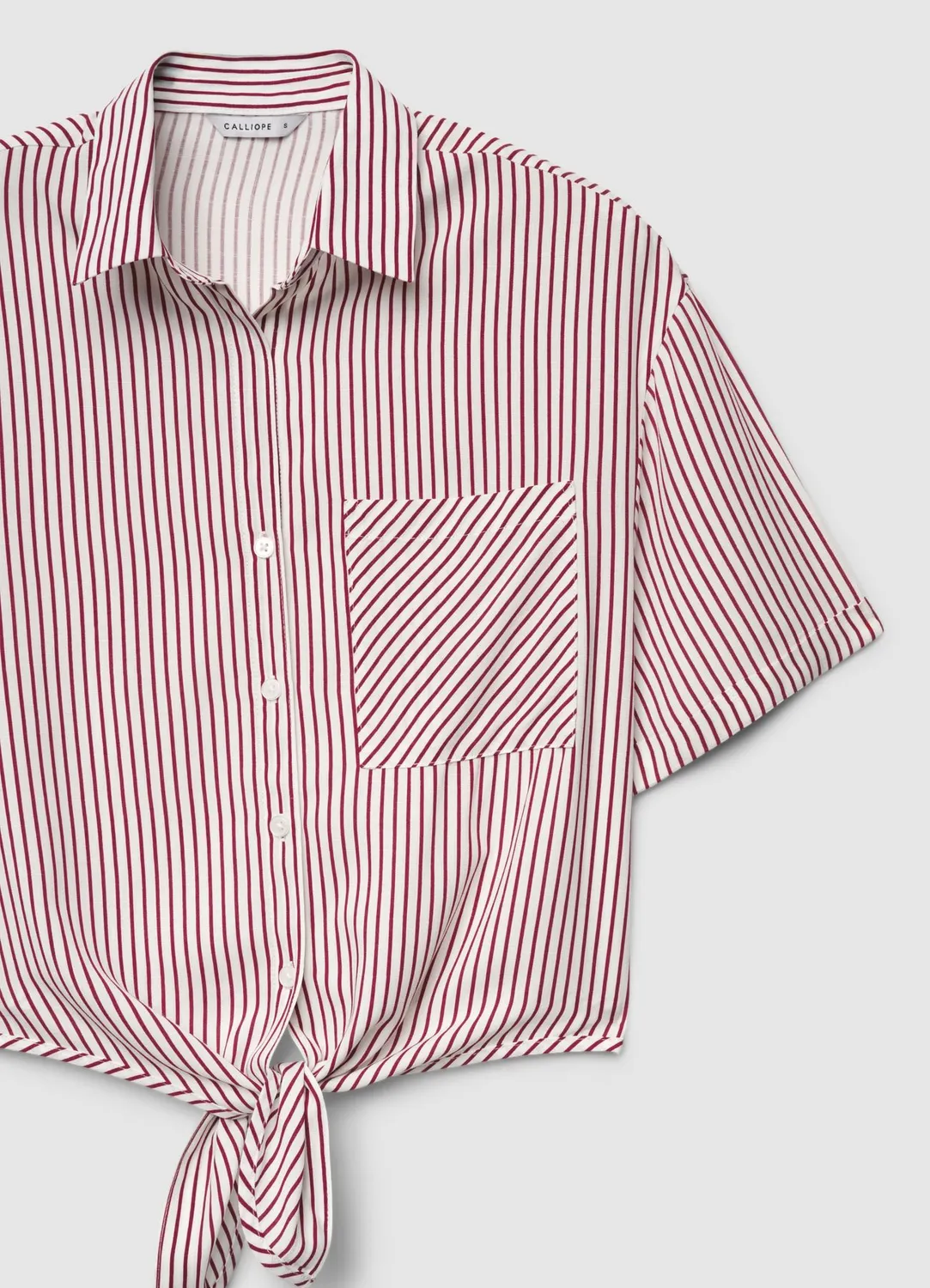 Calliope chemise rayée nouée femme manches courtes