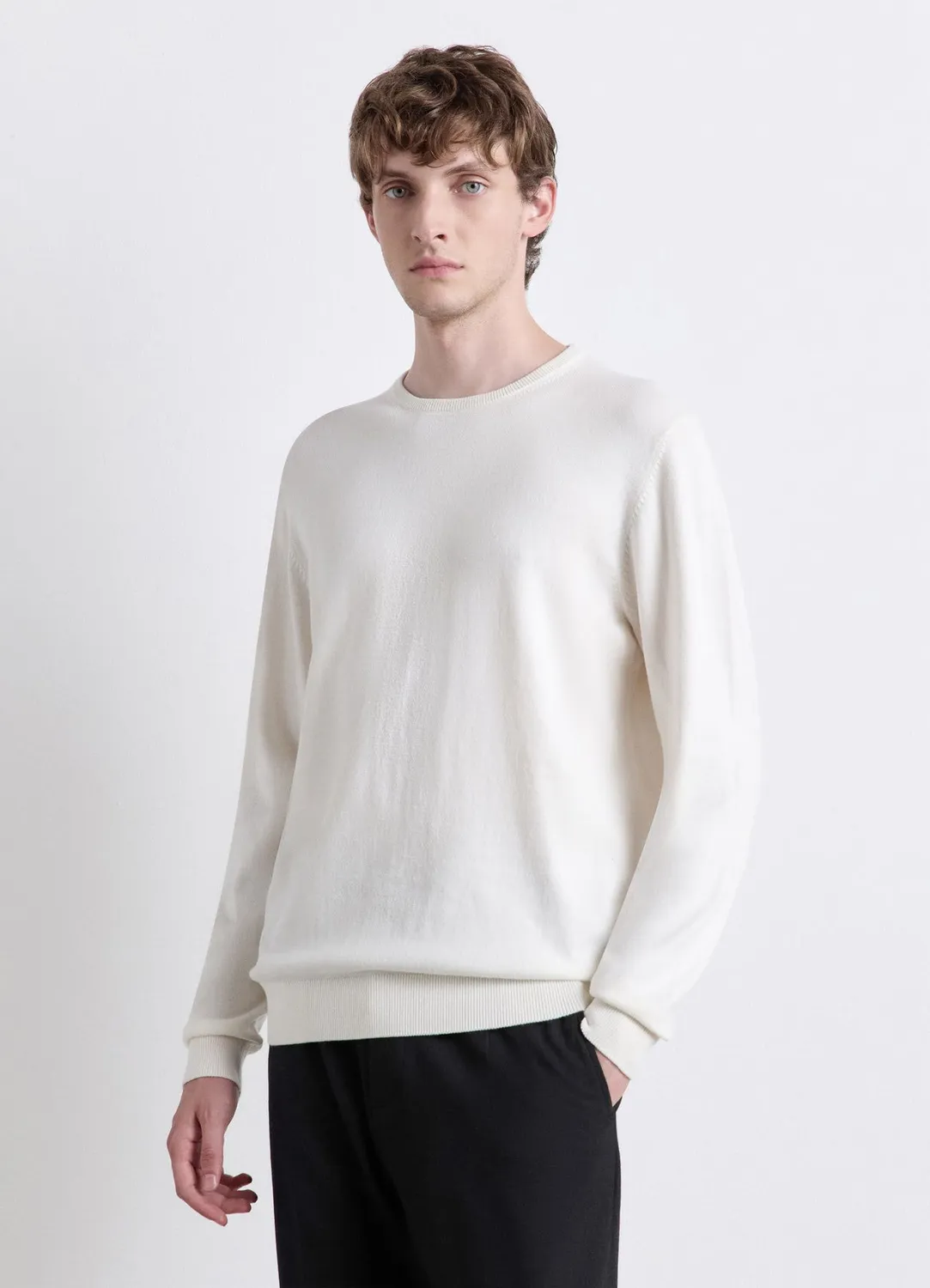 Calliope pull uni homme col rond manches longues