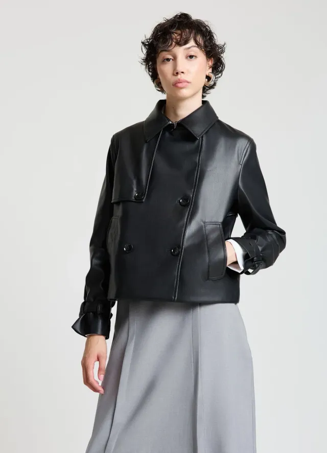 Calliope trench court similipelle double boutonnage