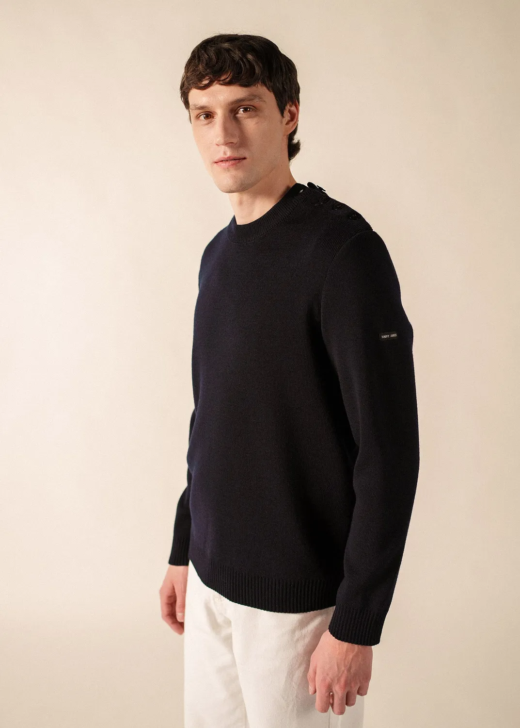 Saint James Rochefort Confort pull navy mérinos