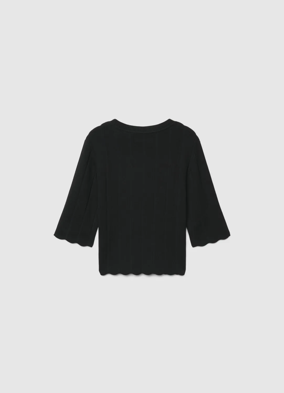 Calliope t-shirt femme côtelé bords ondulés 3/4
