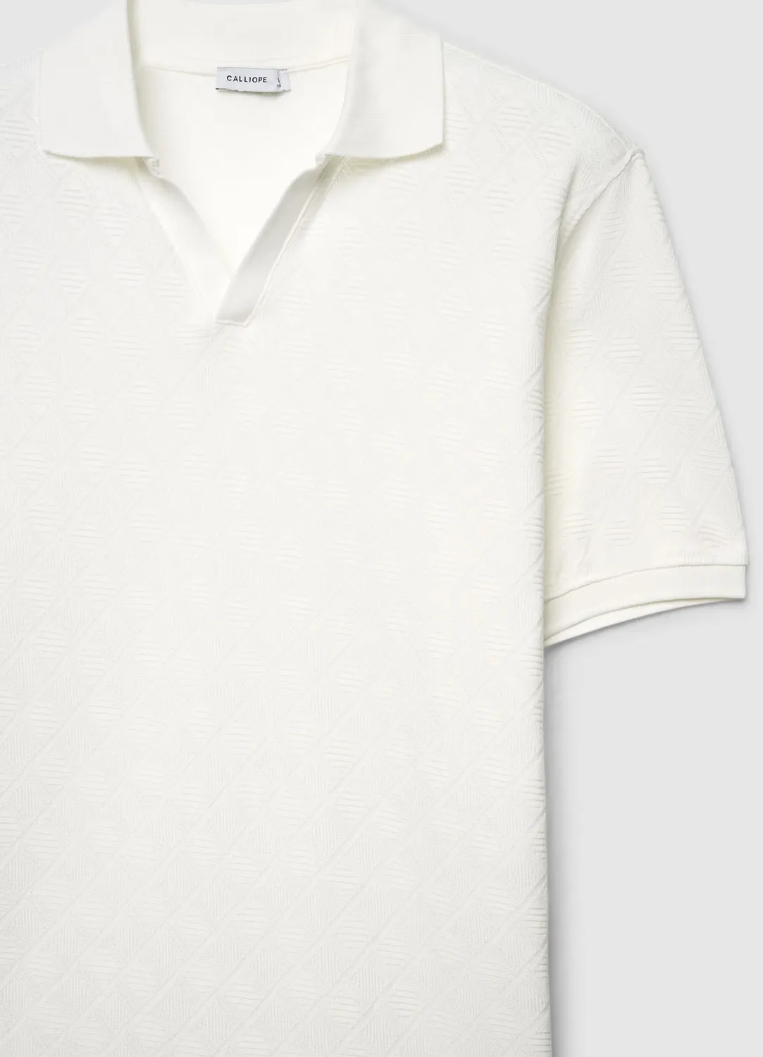 Calliope Jacquard Polo homme col V manches courtes