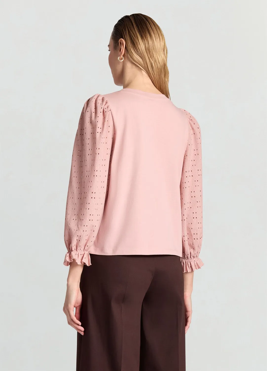 Calliope T-shirt manches ajourées femme uni