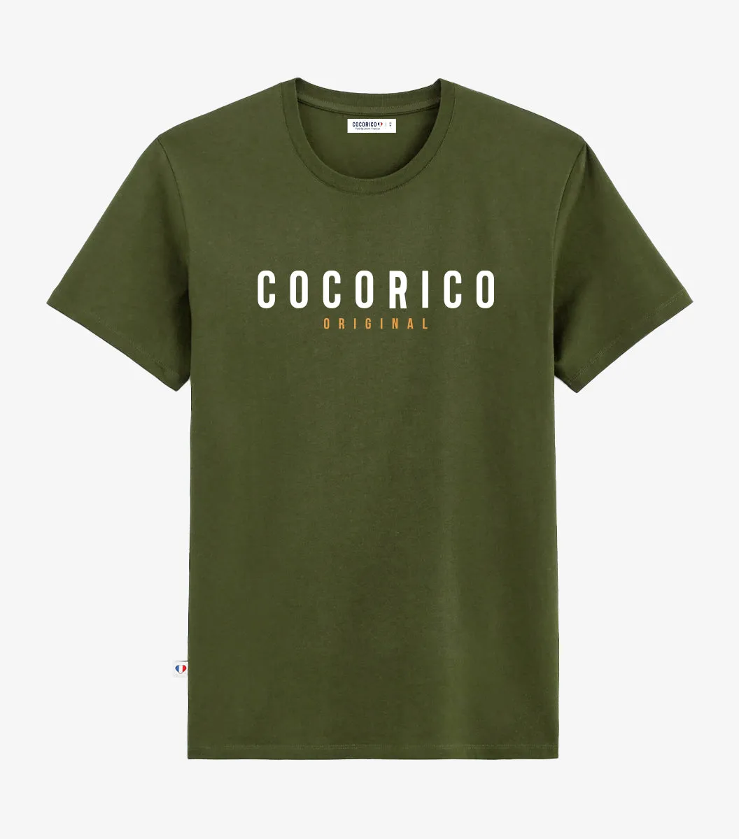 Cocorico Signature t-shirt homme kaki 100% coton
