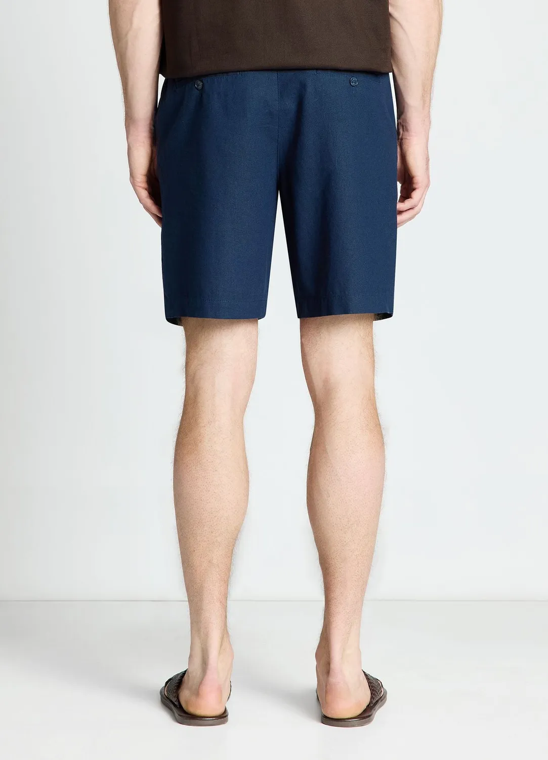 Calliope bermuda misto lino short homme lin uni