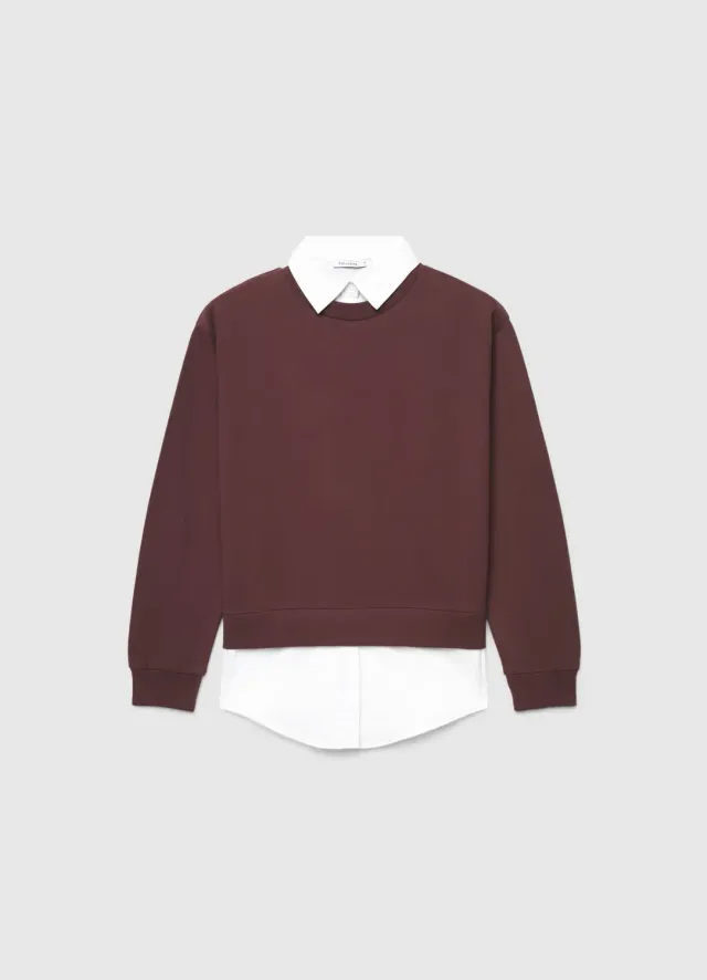 Calliope sweat femme col chemise uni sans capuche