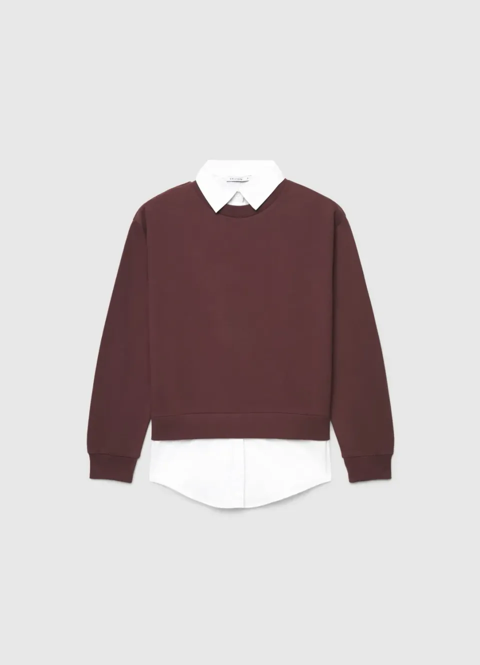 Calliope sweat femme col chemise uni sans capuche