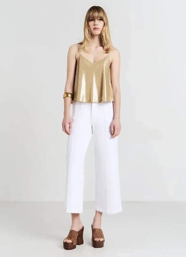 Calliope Atelier Top Évasé Paillettes Top Femme