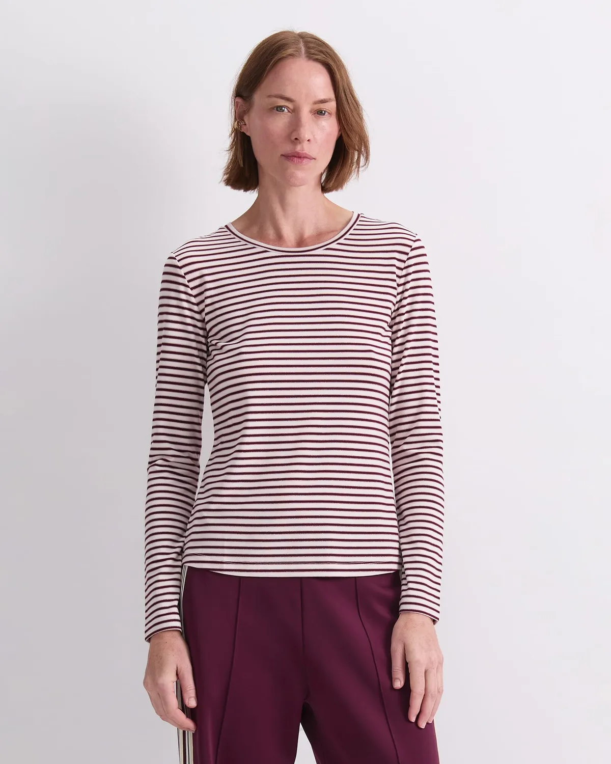 Sportscraft Stripe Lurex Long Sleeve Magic Tee tee-shirt rayé