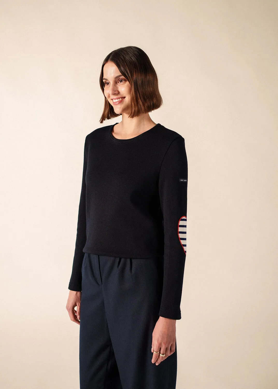 Saint James Vaujany pull raye laine navy femme