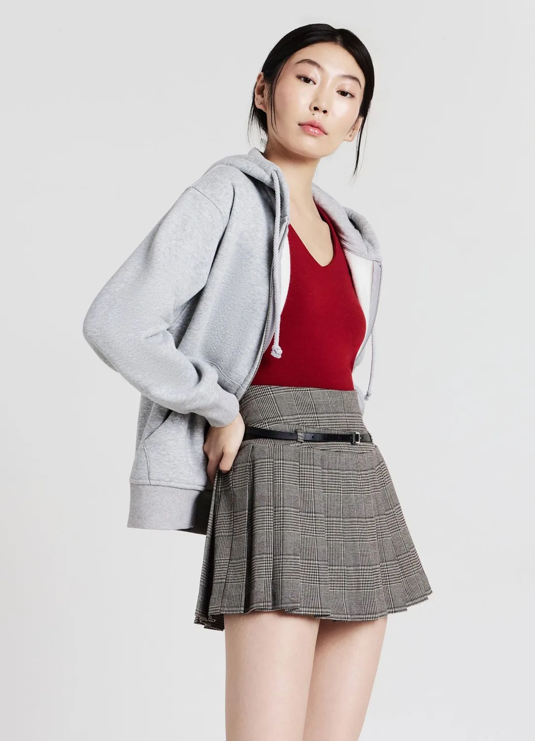 Calliope jupe-short plissée prince-de-galles femme