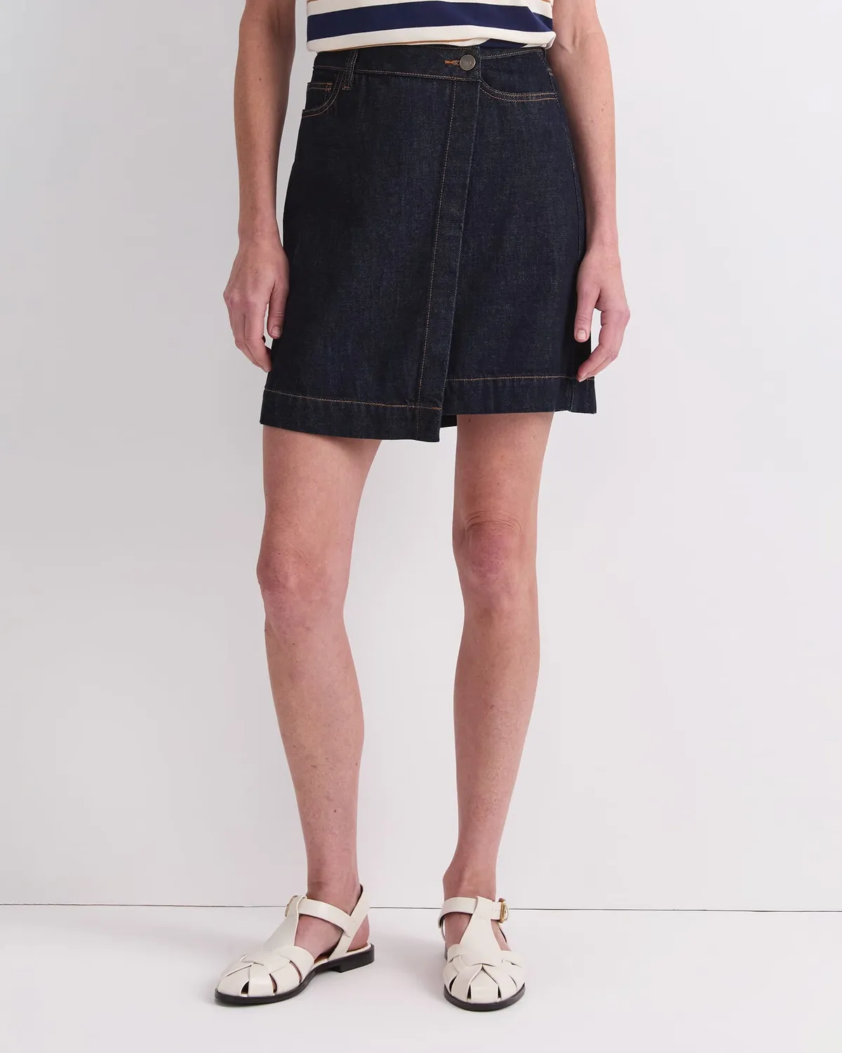 Sportscraft Simmi jupe jean portefeuille indigo brut