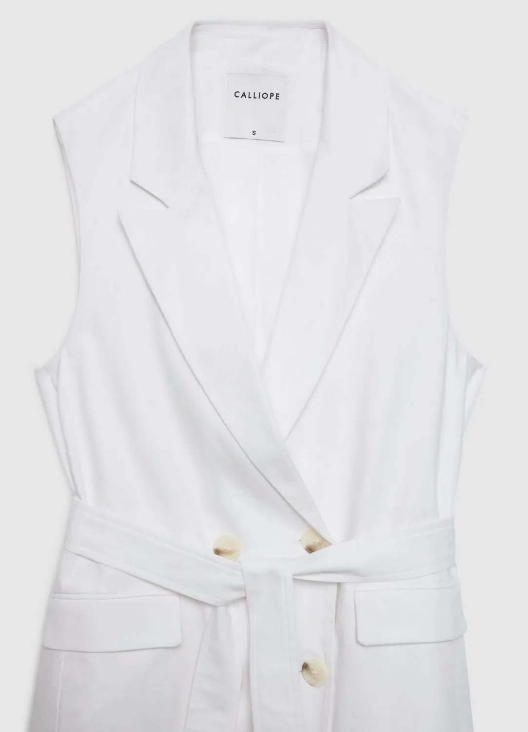 Calliope Gilet tailleur double boutonnage femme ceinture