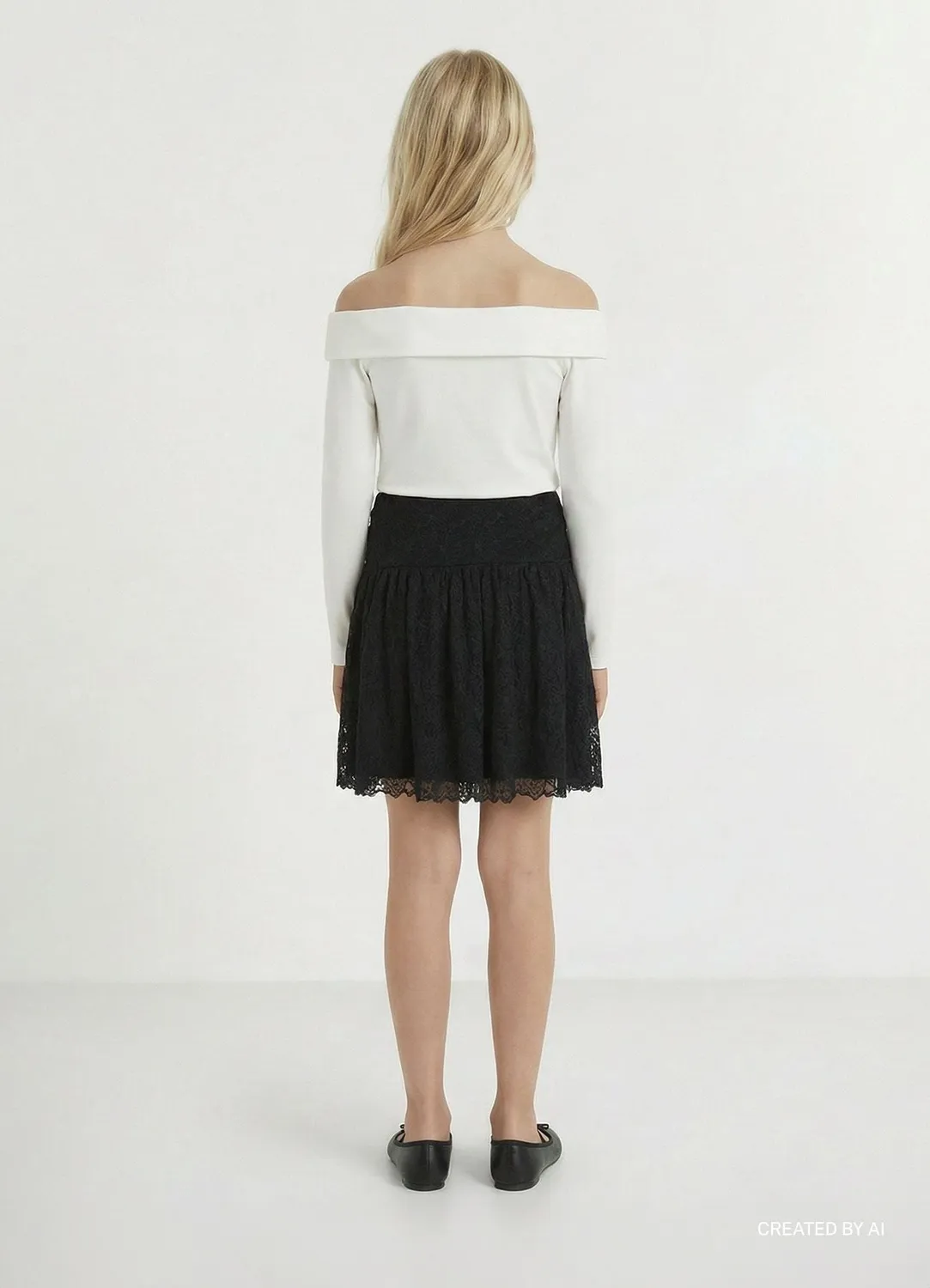 Calliope robe fille épaules nues jupe dentelle