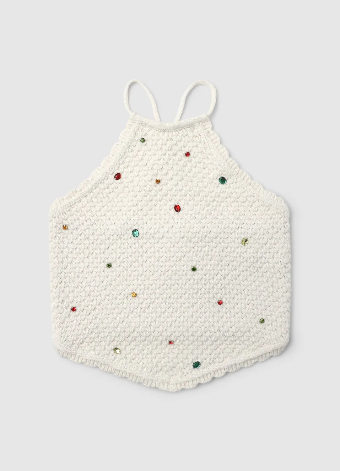 Calliope Top Crochet Strass Débardeur Fille Uni