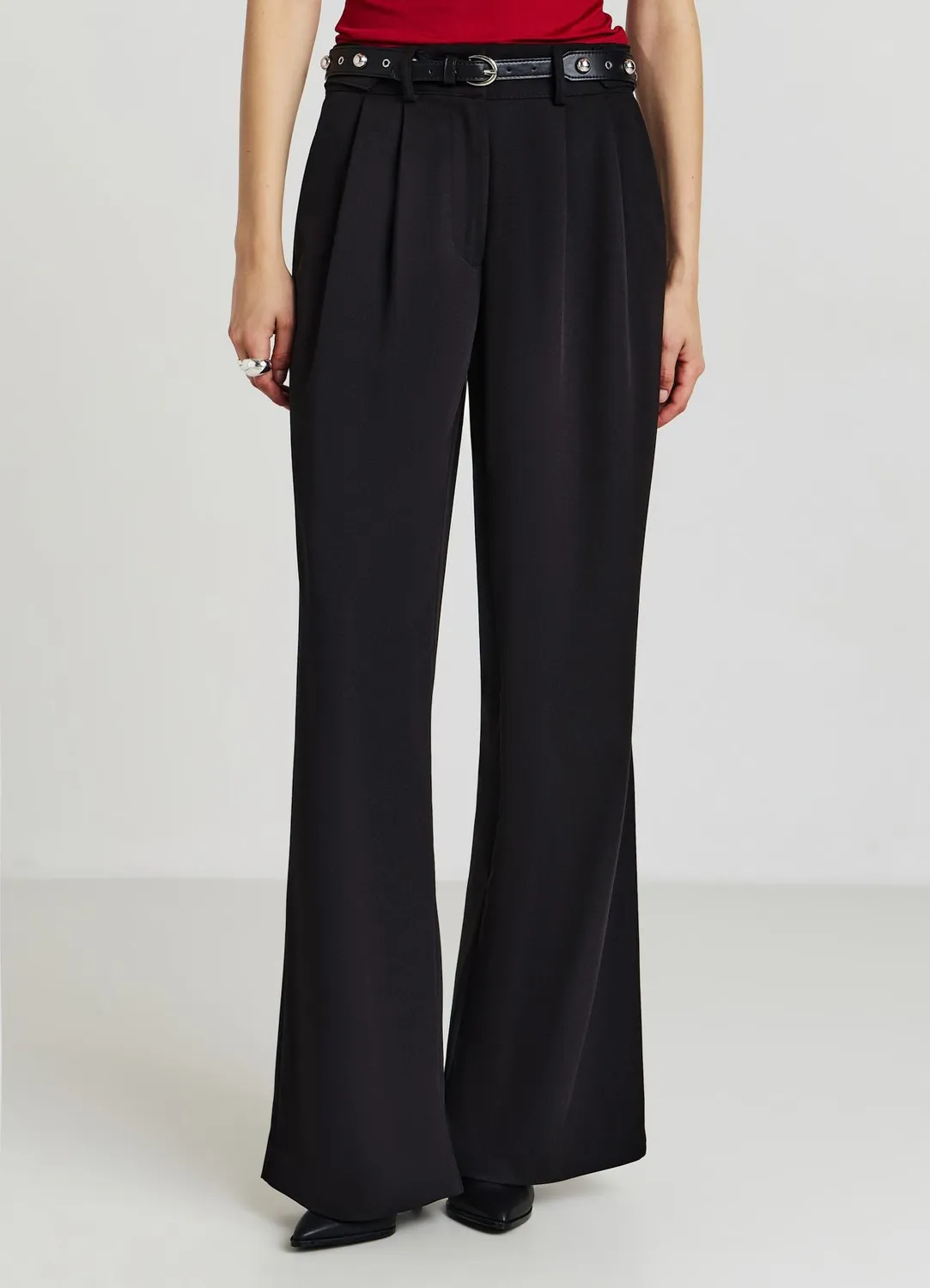 Calliope pantalon wide leg femme taille haute bouton